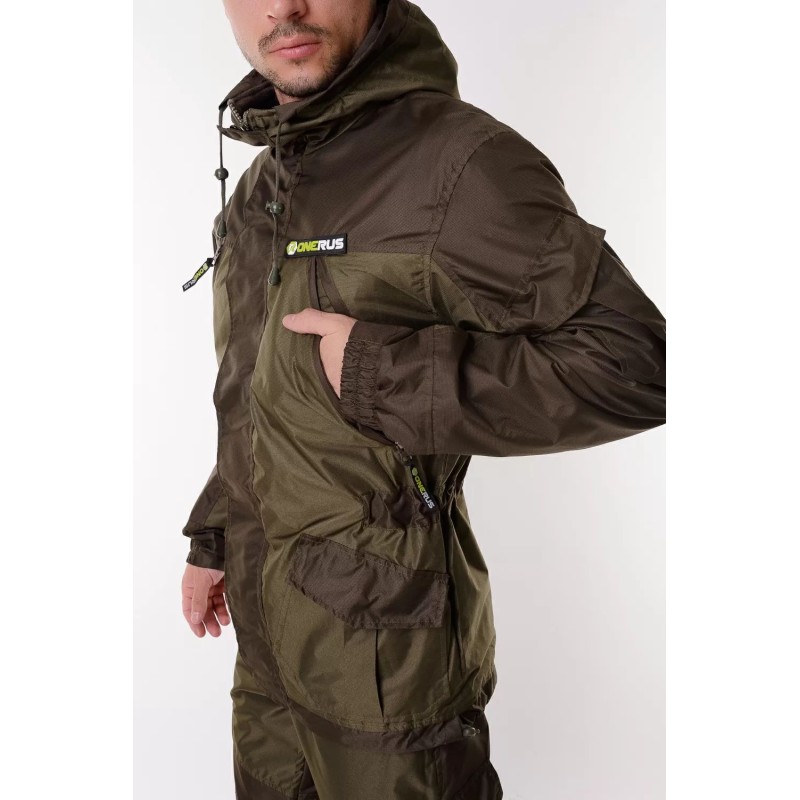 Костюм мужской OneRus Горный -5, ткань Таслан, темный хаки, размер 52-54 (L), 182-188 см