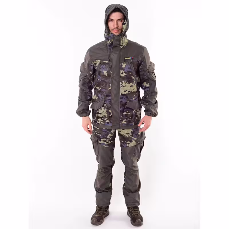 Костюм мужской OneRus Горный -5, ткань Полофлис, зеленый камуфляж, размер 44-46 (S), 170-176 см