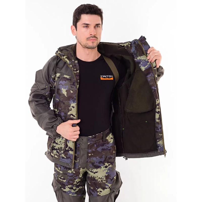 Костюм мужской OneRus Горный -5, ткань Полофлис, зеленый камуфляж, размер 52-54 (L), 170-176 см