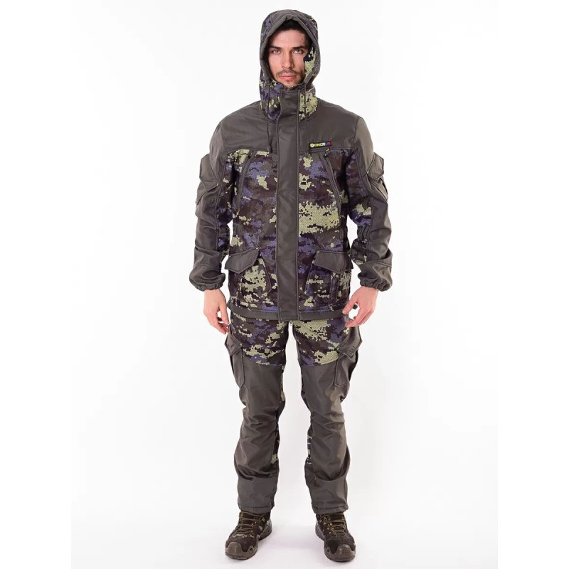 Костюм мужской OneRus Горный -5, ткань Полофлис, зеленый камуфляж, размер 52-54 (L), 170-176 см