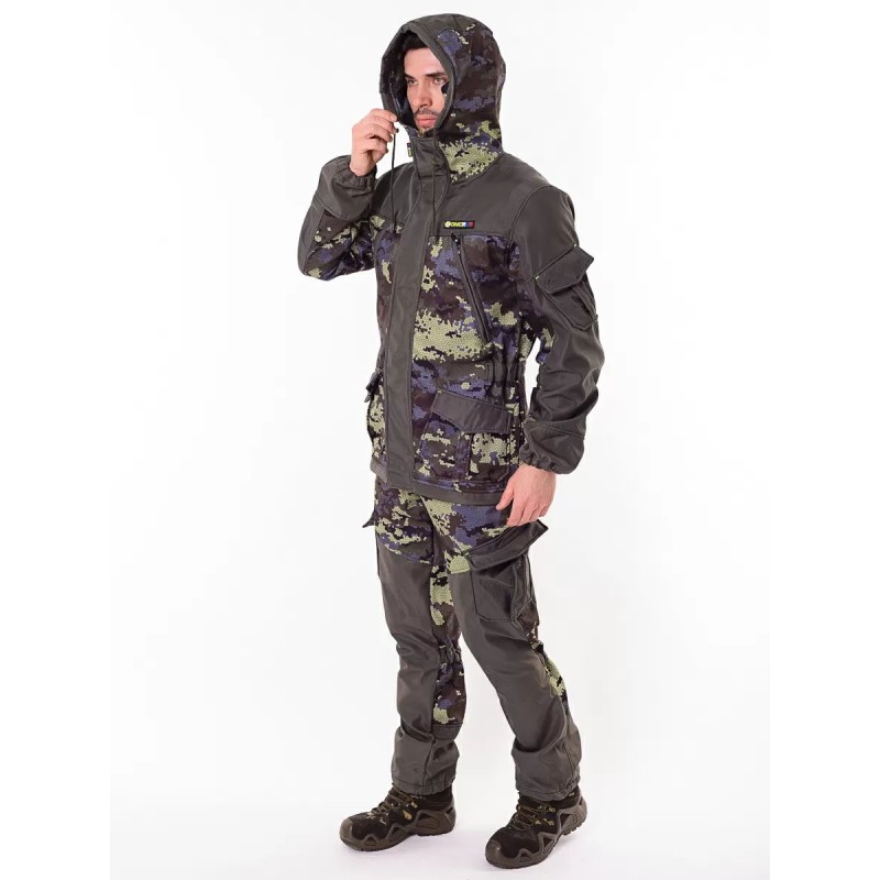 Костюм мужской OneRus Горный -5, ткань Полофлис, зеленый камуфляж, размер 52-54 (L), 170-176 см