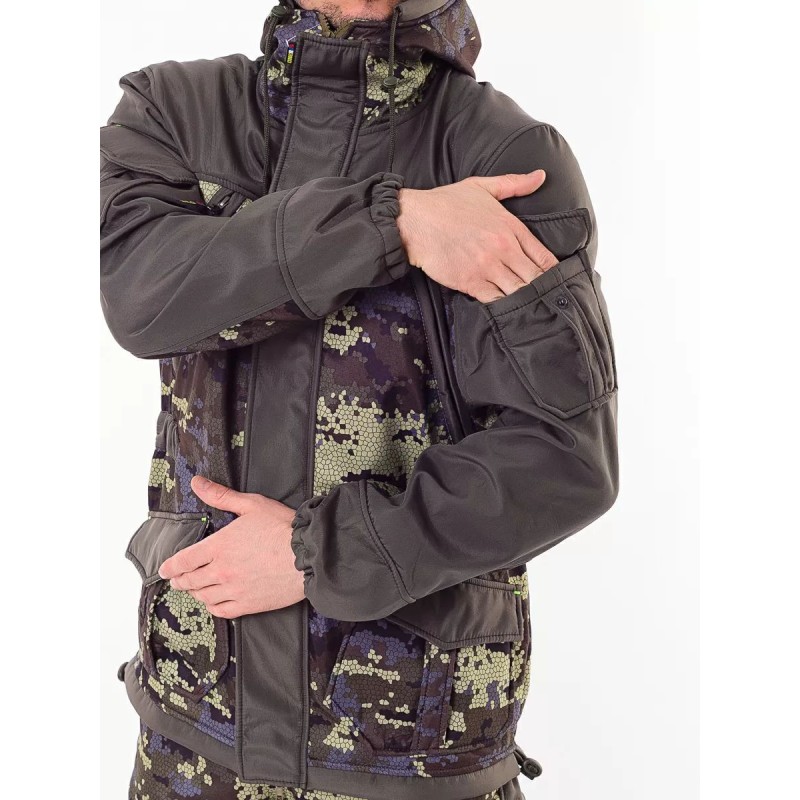 Костюм мужской OneRus Горный -5, ткань Полофлис, зеленый камуфляж, размер 52-54 (L), 170-176 см