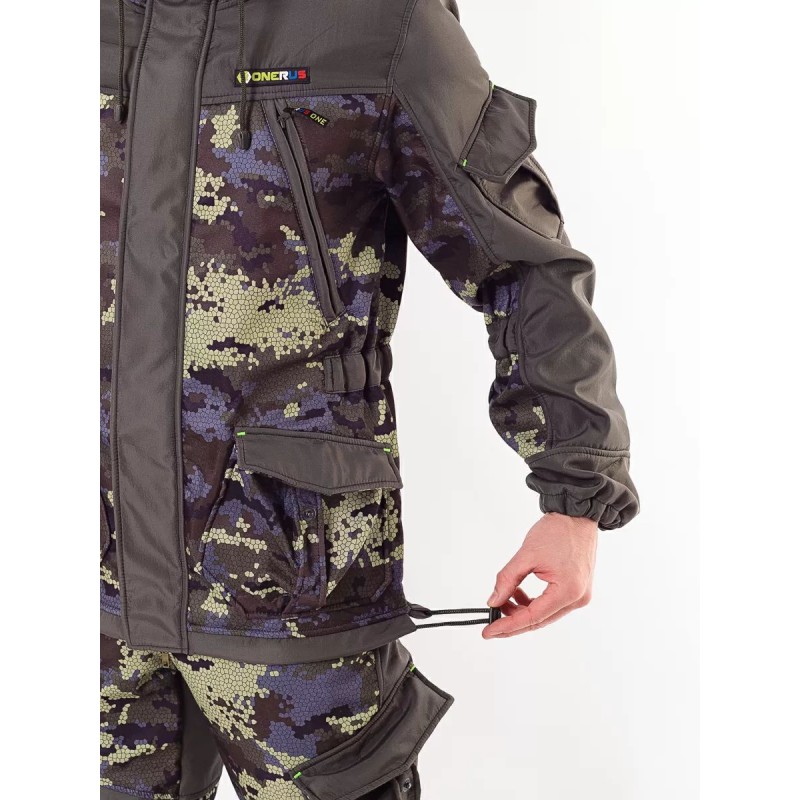 Костюм мужской OneRus Горный -5, ткань Полофлис, зеленый камуфляж, размер 52-54 (L), 170-176 см