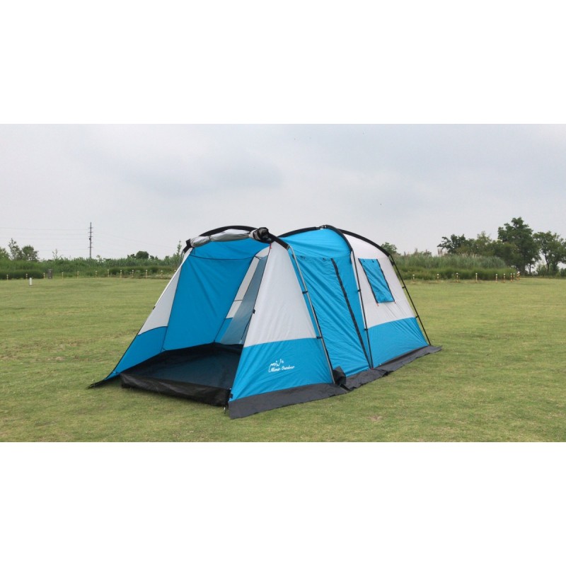 Палатка кемпинговая Mimir 1620, 4-местная, 410х240х170 см, белый/голубой