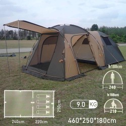 Палатка кемпинговая Mimir X-ART1600W, 4-местная, 460х250х180 см, песочно-серый