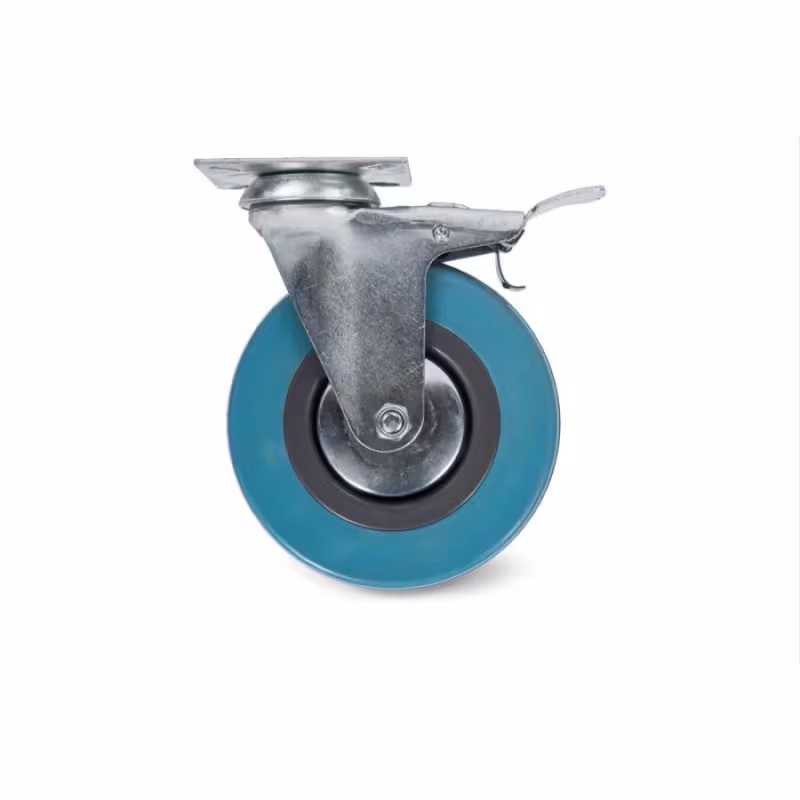 Колесо аппаратное поворотное с тормозом и опорой Longway C-1702-MTB-050-F18 SCgb 25 (50x18 мм, 25 кг) 