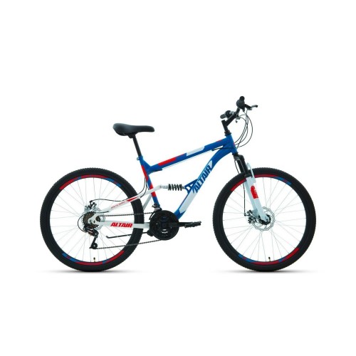 Велосипед ALTAIR MTB FS 26 2.0 disc (26", 18 скоростей, рост 18"), синий/красный