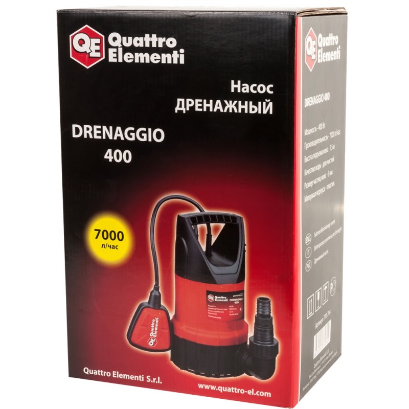 Насос дренажный QUATTRO ELEMENTI Drenaggio 400
