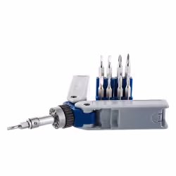 Отвертка-рукоятка реверсивная для точных работ PH, SL, T с набором бит Кобальт CR-V 245-466, 9 предметов