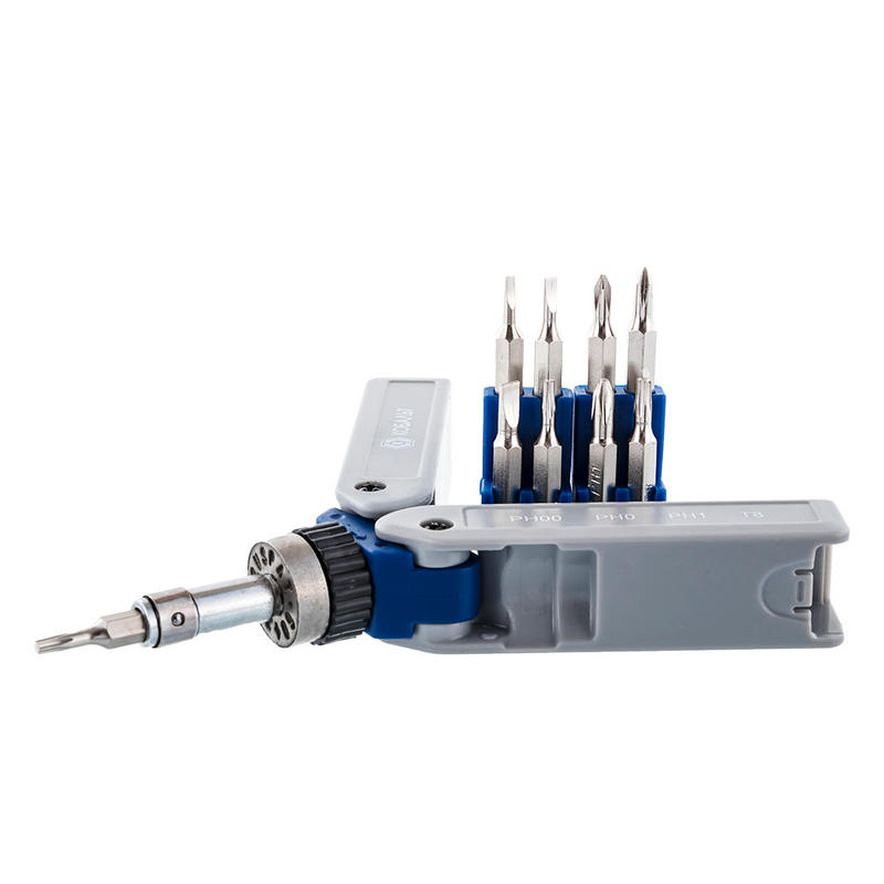 Отвертка-рукоятка реверсивная для точных работ PH, SL, T с набором бит Кобальт CR-V 245-466, 9 предметов