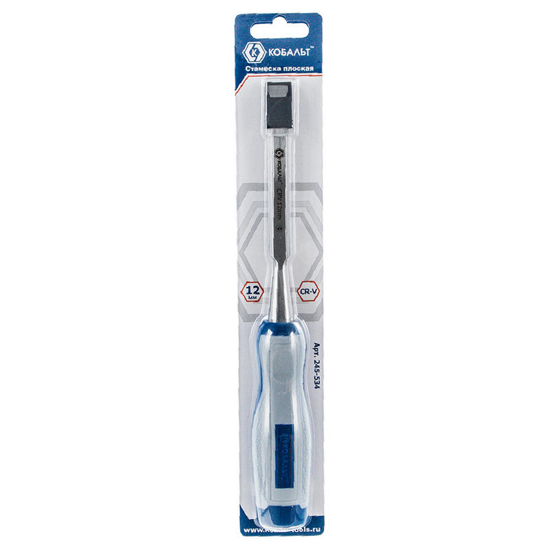 Стамеска плоская Кобальт 245-534, 140 мм