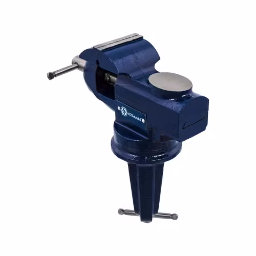 Тиски 50 мм слесарные настольные, ширина губок  захват 60 мм, 2.2 кг, наковальня, коробка КОБАЛЬТ