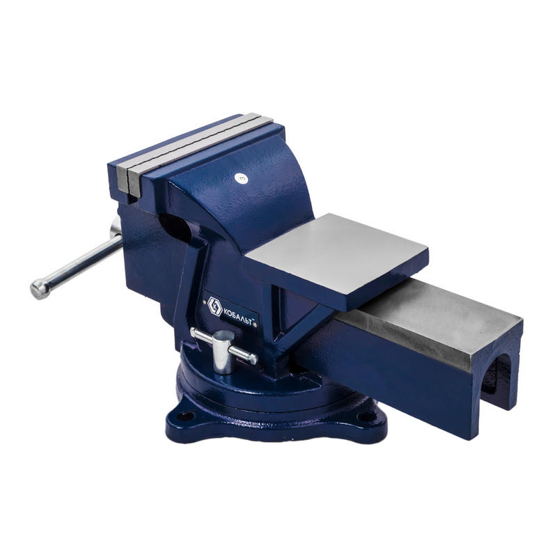 Тиски 150 мм слесарные поворотные, ширина губок  захват 150 мм, 17 кг,  наковальня, коробка КОБАЛЬТ
