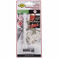 Ключ свечной комбинированный DDE 647-734, 19 мм х TORX 27