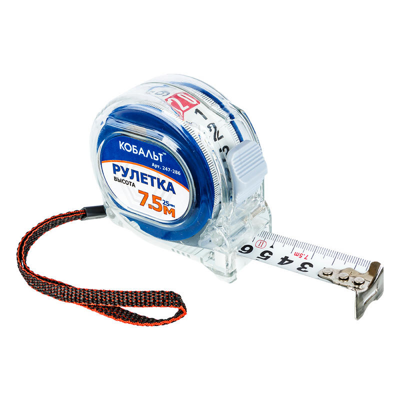Рулетка строительная Кобальт 247-286, 7,5 м x 25 мм