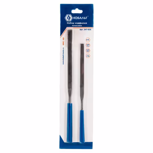 Набор надфилей плоских №1 Кобальт 247-835, 140 мм, 160 мм