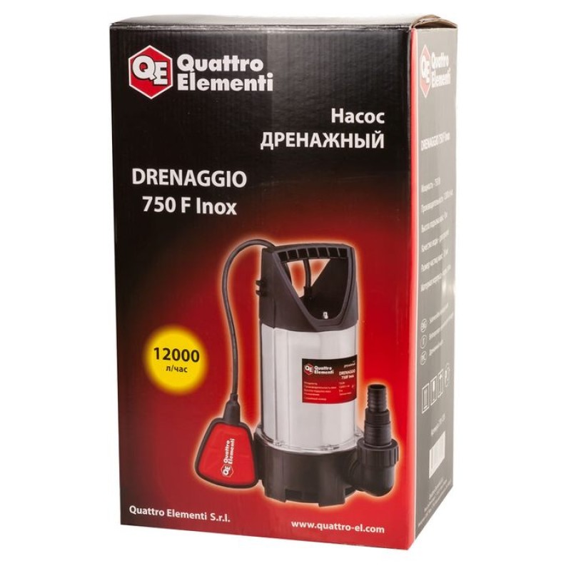 Насос дренажный Quattro Elementi Drenaggio 750F INOX