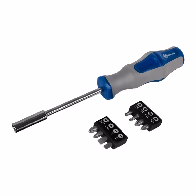 Отвертка-рукоятка PH, PZ, SL, T с набором бит Кобальт CR-V Ultra Grip 646-676