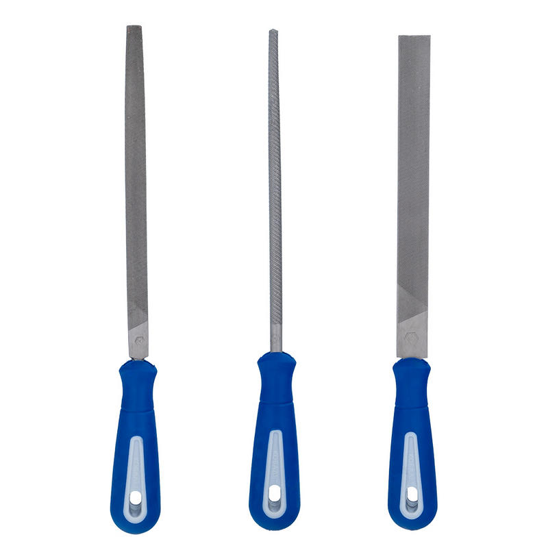 Набор напильников 3шт ( 200мм Плоский,трехгр,кругл) Кобальт