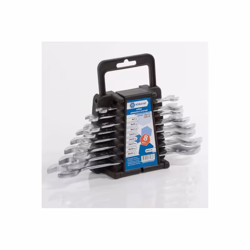 Набор ключей рожковых 6-22 мм Кобальт 020201-08, 8 предметов