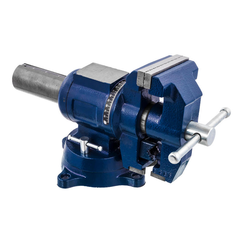 Тиски 100 мм слесарные поворотные, ширина губок  захват 100 мм, 10 кг,  наковальня, коробка КОБАЛЬТ