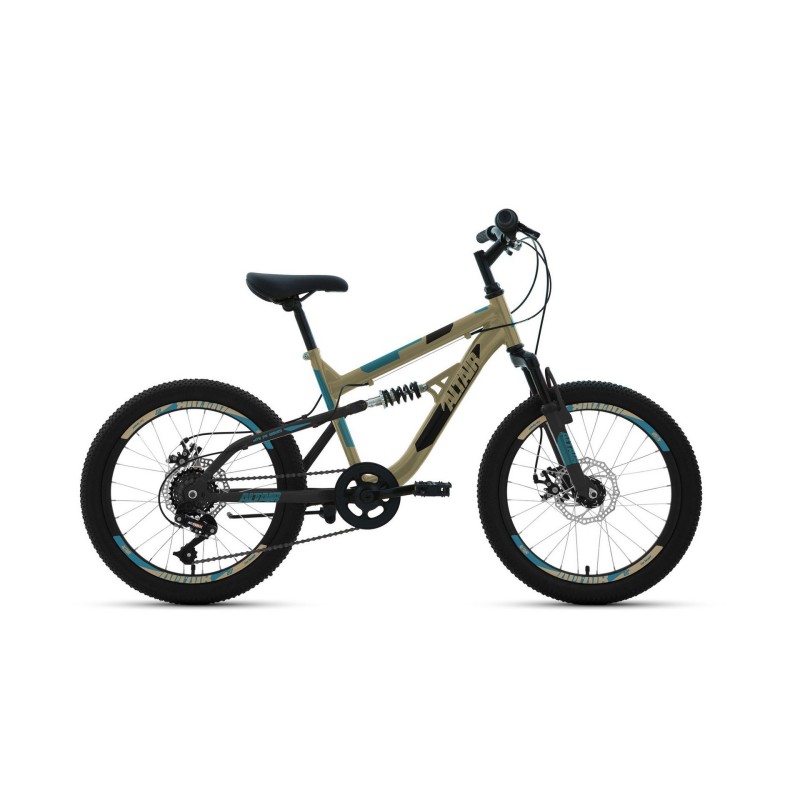 Велосипед ALTAIR MTB FS 20 disc (20" 6 ск. рост 14") (бежевый/черный)