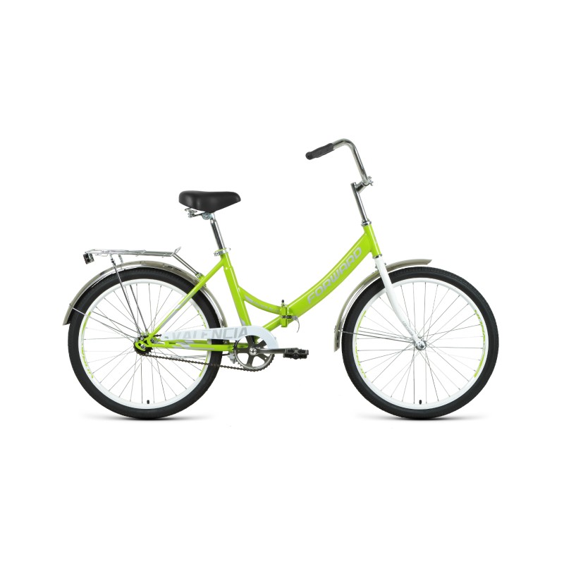 Велосипед городской складной взрослый FORWARD VALENCIA 1.0 24, рост 16, 1 скорость, зеленый/серый