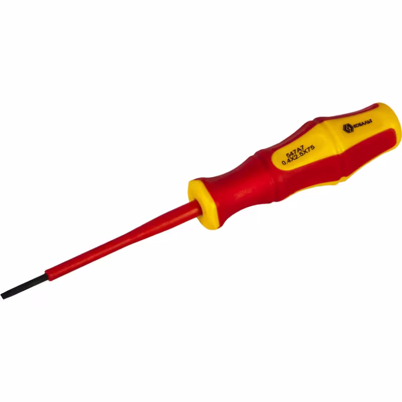 Отвертка шлицевая диэлектрическая SL2.5х75 мм Кобальт CR-V Ultra Grip 646-430