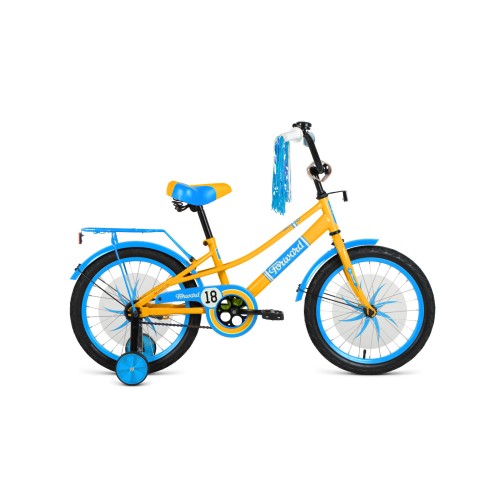 Велосипед FORWARD AZURE 18 (18" 1 ск.) (Желтый/голубой)