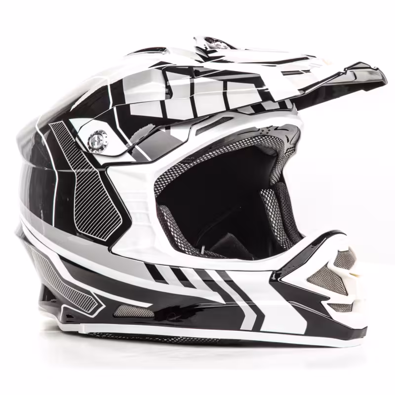 Мотошлем Hizer B6195, черный/белый, размер XL