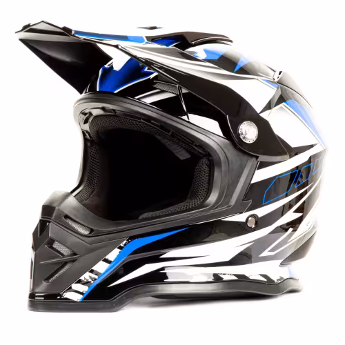 Мотошлем Hizer B6197, черный/синий/белый, размер M