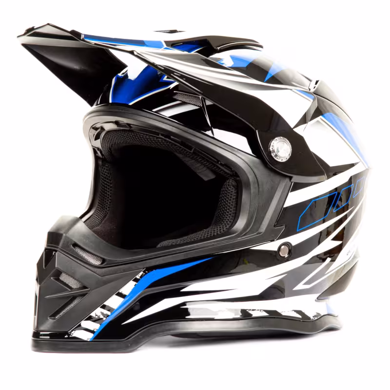 Мотошлем Hizer B6197, черный/синий/белый, размер M