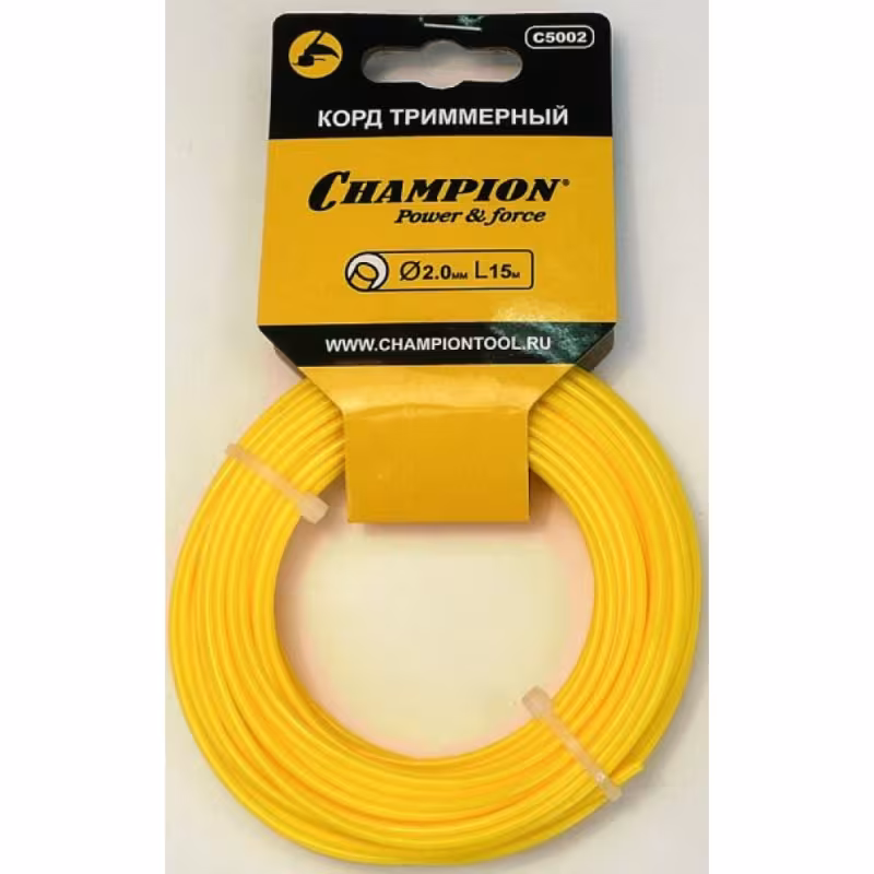 Корд триммерный Champion Round C5002, круглый, 2,0 ммx15 м