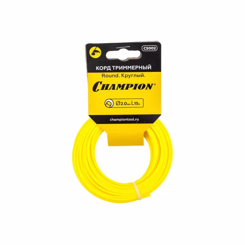 Корд триммерный Champion Round C5002, круглый, 2,0 ммx15 м
