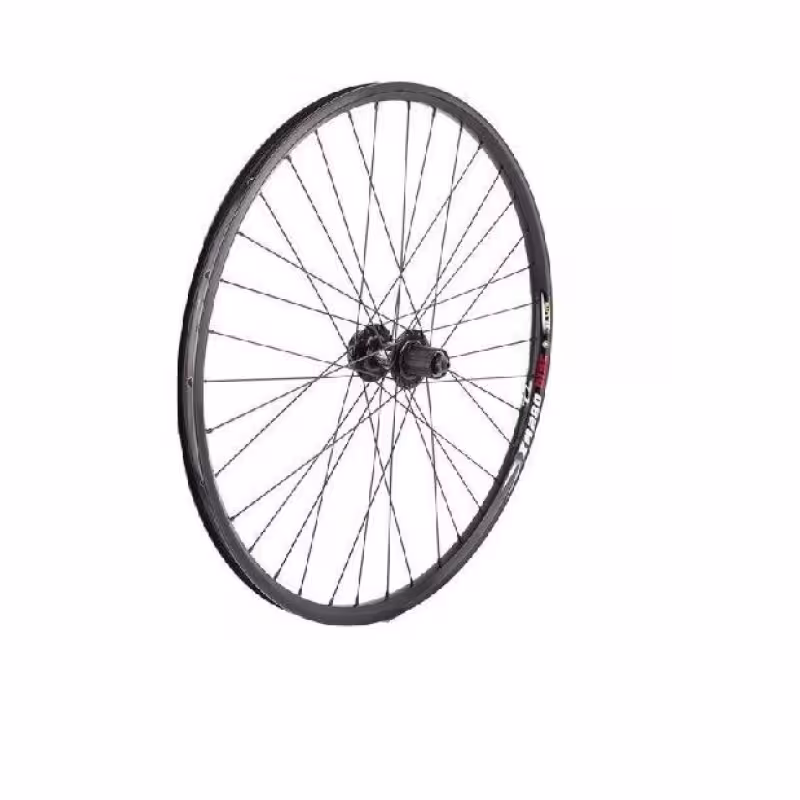 Колесо в сборе 28" заднее, втулка GJ-FL-028, 3/8 (гайка), c ножным тормозом, Двухстеночный обод, FWD