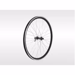 Колесо в сборе 28" переднее, Алюминиевая втулка, на эксцентрике, V-Brake, Двустеночный обод, FWD