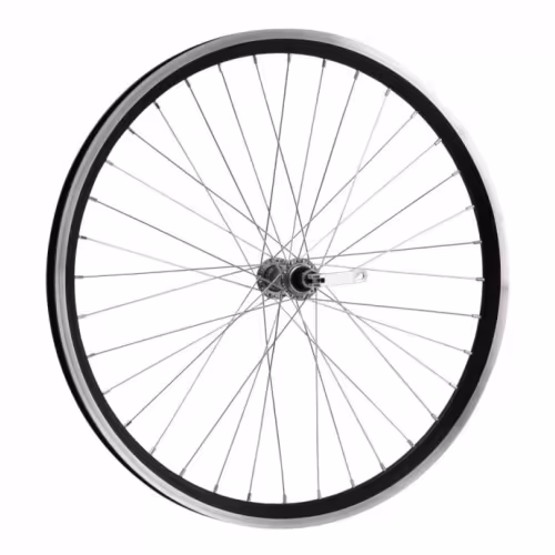 Колесо в сборе 700C Переднее, Алюм. втулка WZ-201FQR, 32 отв., 100 мм, 9 мм (эксц), Двустеноч. обод