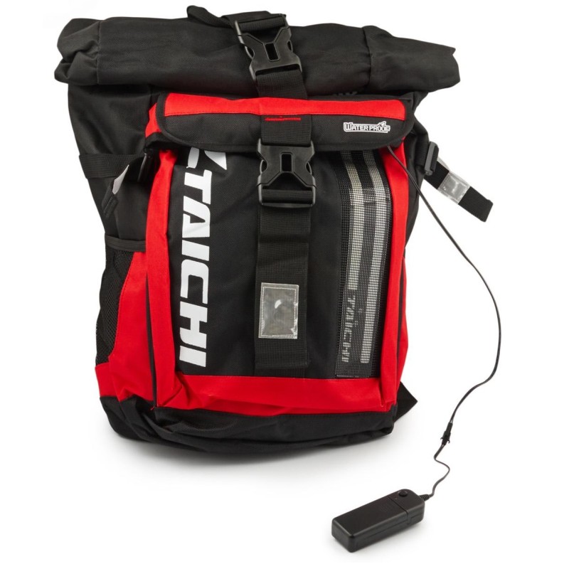 Рюкзак с LED-подсветкой велосипедный RS Taichi WaterProf, 25 л, черный/красный