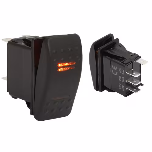 Выключатель клавишный 2 светодиода, трехпозиционный