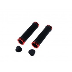 Грипсы велосипедные Trix, HL-G201-R, 130мм, TwoSidelock черный/красный