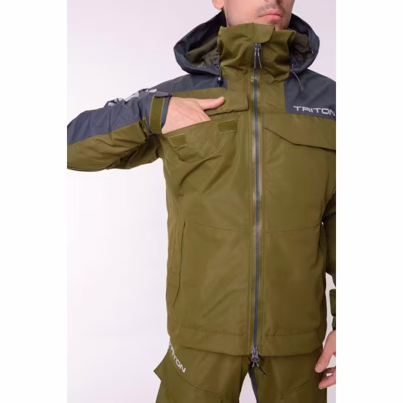 Костюм мужской Triton Gear PRO Angler, ткань Таслан, хаки/серый, размер 44-46, 170-176 см