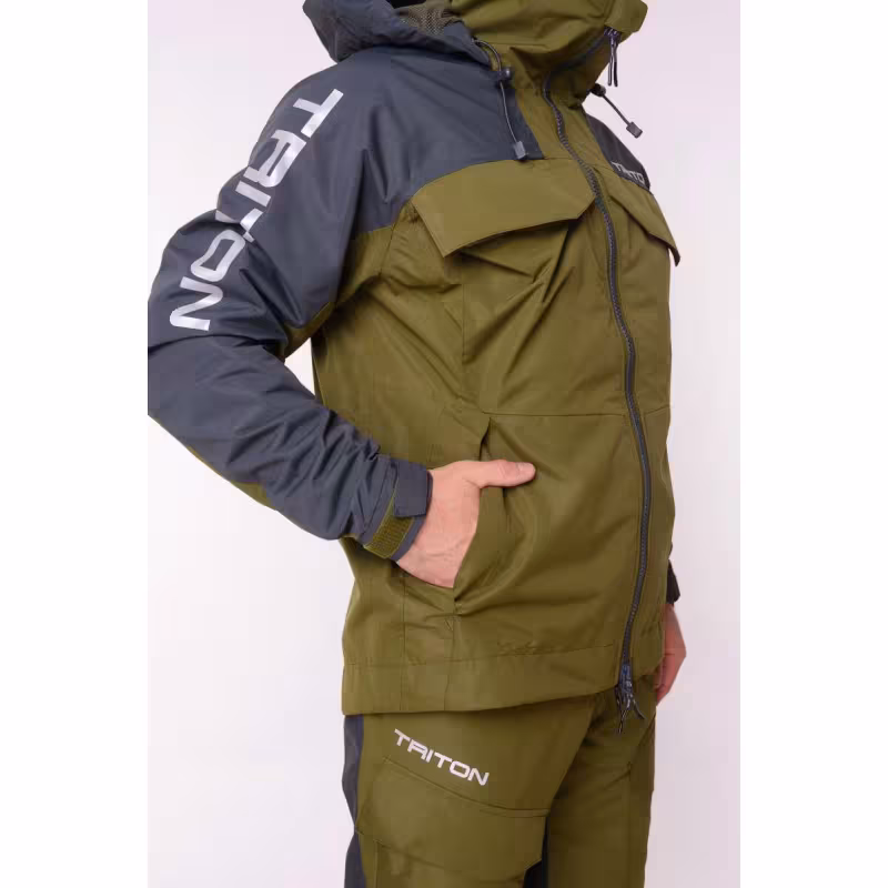 Костюм мужской Triton Gear PRO Angler, ткань Таслан, хаки/серый, размер 44-46, 170-176 см