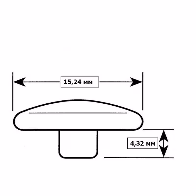 Лицевая часть кнопки DOT 93XN101281U, нержавеющая сталь