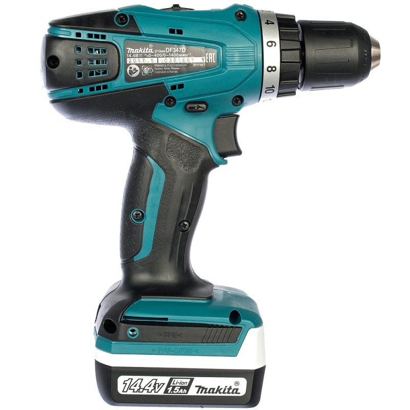 Дрель-шуруповерт аккумуляторная Makita DF347DWLE 