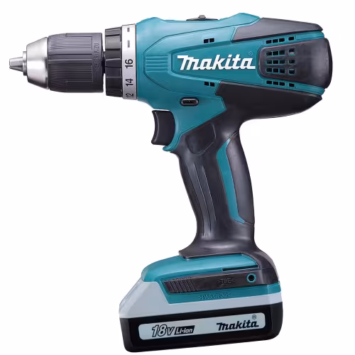 Дрель-шуруповерт аккумуляторная Makita DF457DWLE с фонарем