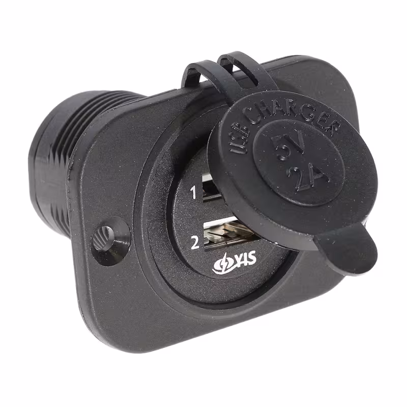 Гнездо с двумя USB выходами и крышкой 10257147