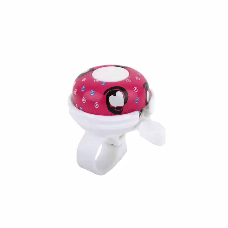 Звонок велосипедный "Звонкое сердце" 52мм алюм./пласт.,белый/розовый)