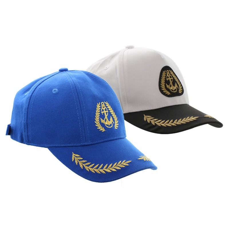 Кепка-бейсболка Якорь, хлопок, белый/черный