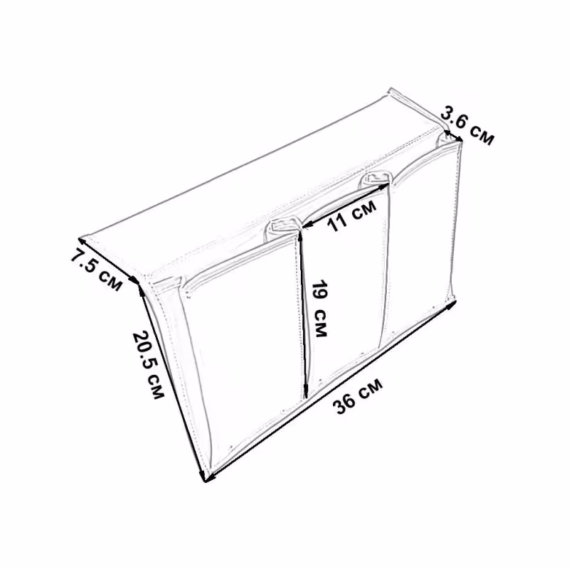 Карман с 3-мя отсеками на ликтрос 00-00000069, прозрачные отсеки