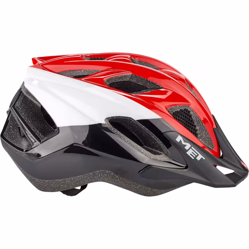 Велошлем Met Funandgo, черный/красный/белый, 54-61 см